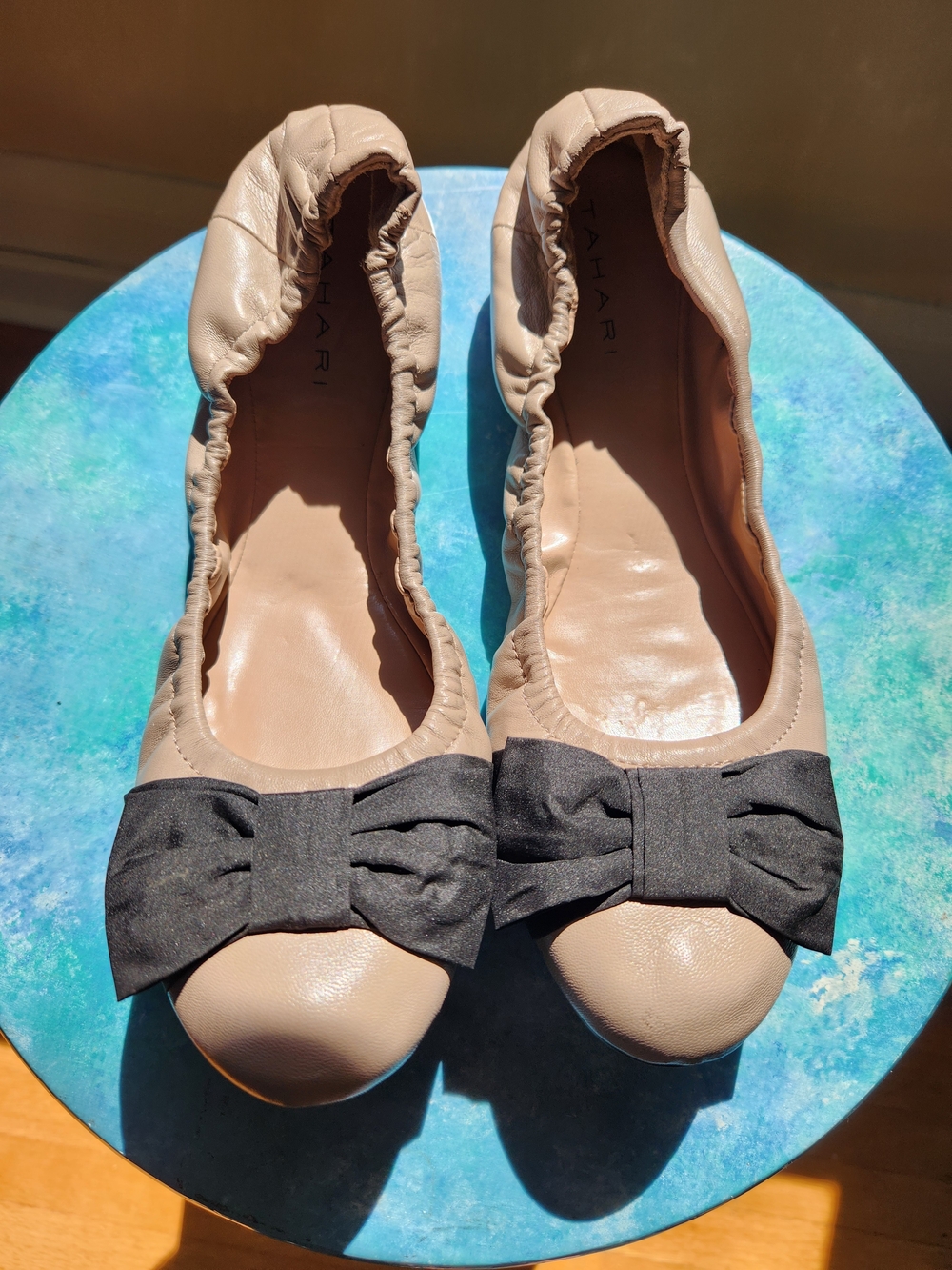 Ballet Flats with Bow - Beige Women’s Flats